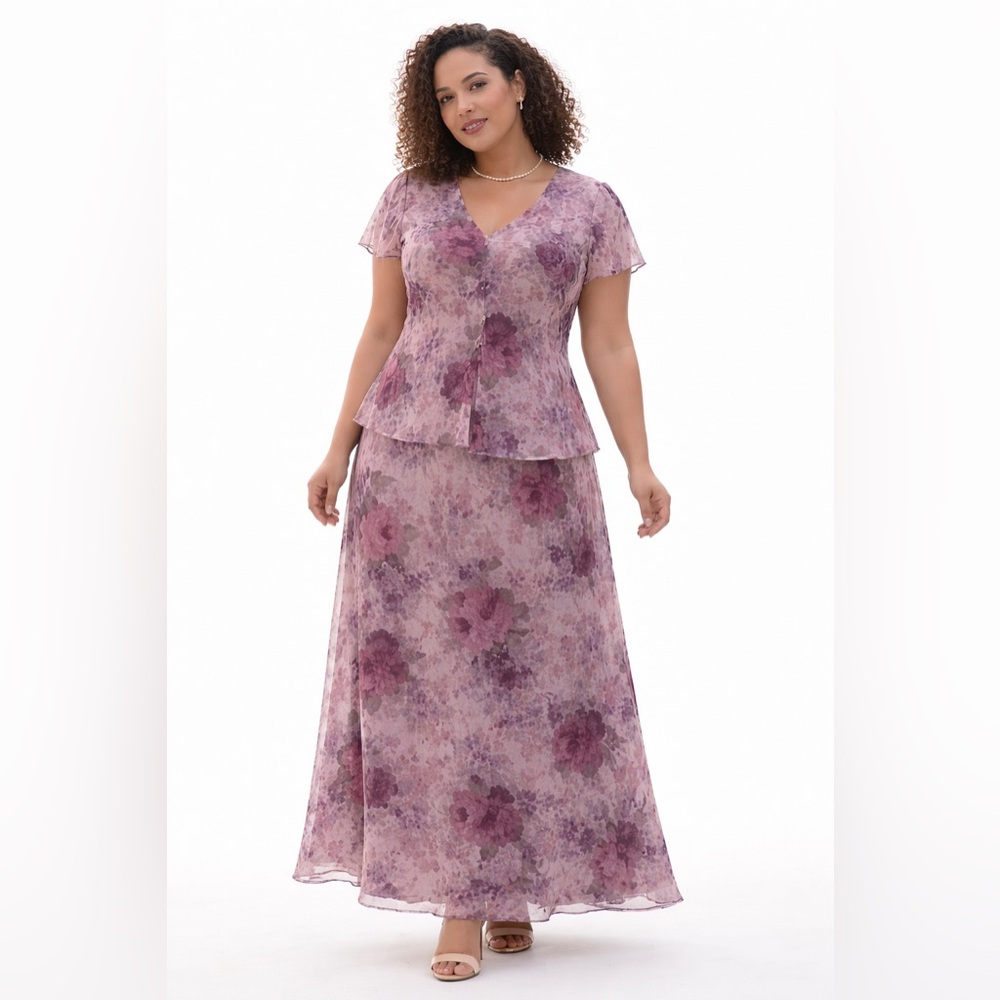 Jessica Howard Dress Women Sheer Floral Layered 90s Cottagecore Vintage Size 6